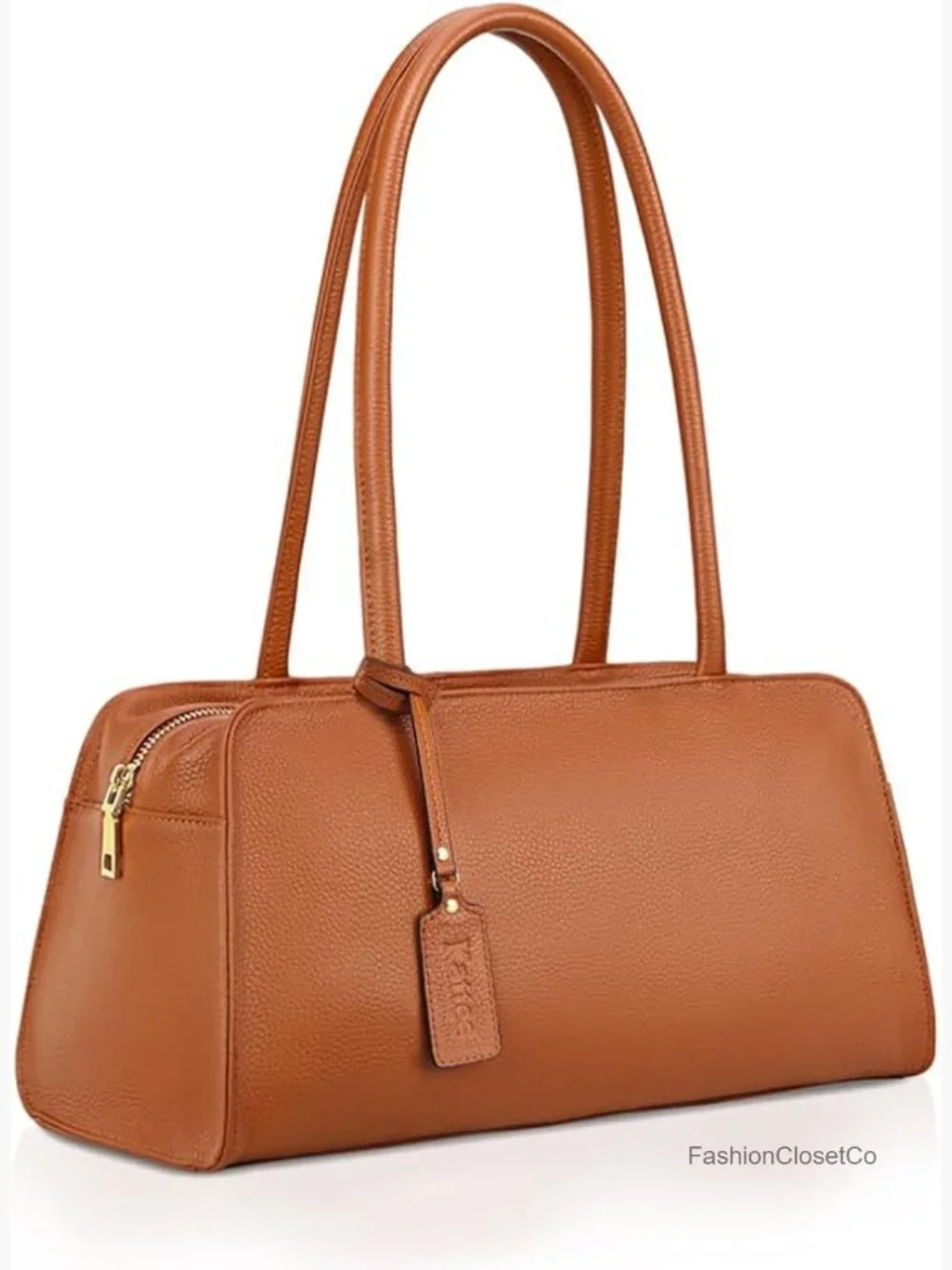 Genuine Leather Large Tote Satchel with Top Handles, Roomy Interior, and